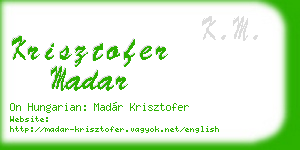krisztofer madar business card