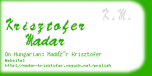 krisztofer madar business card